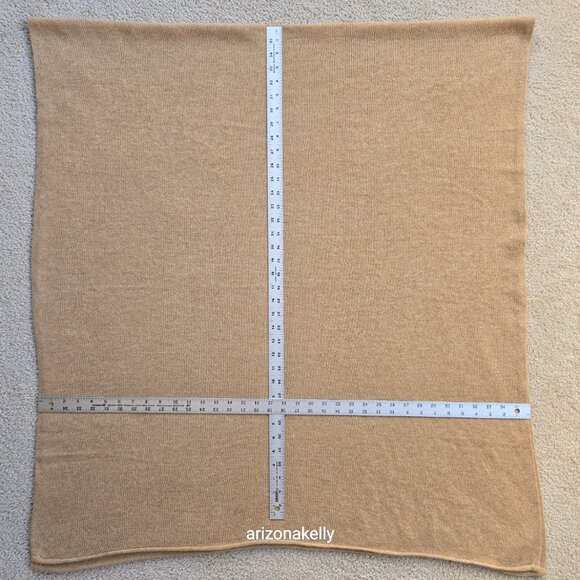 NWOT Cashmere Knit Wrap Scarf Tan - Picture 8 of 13